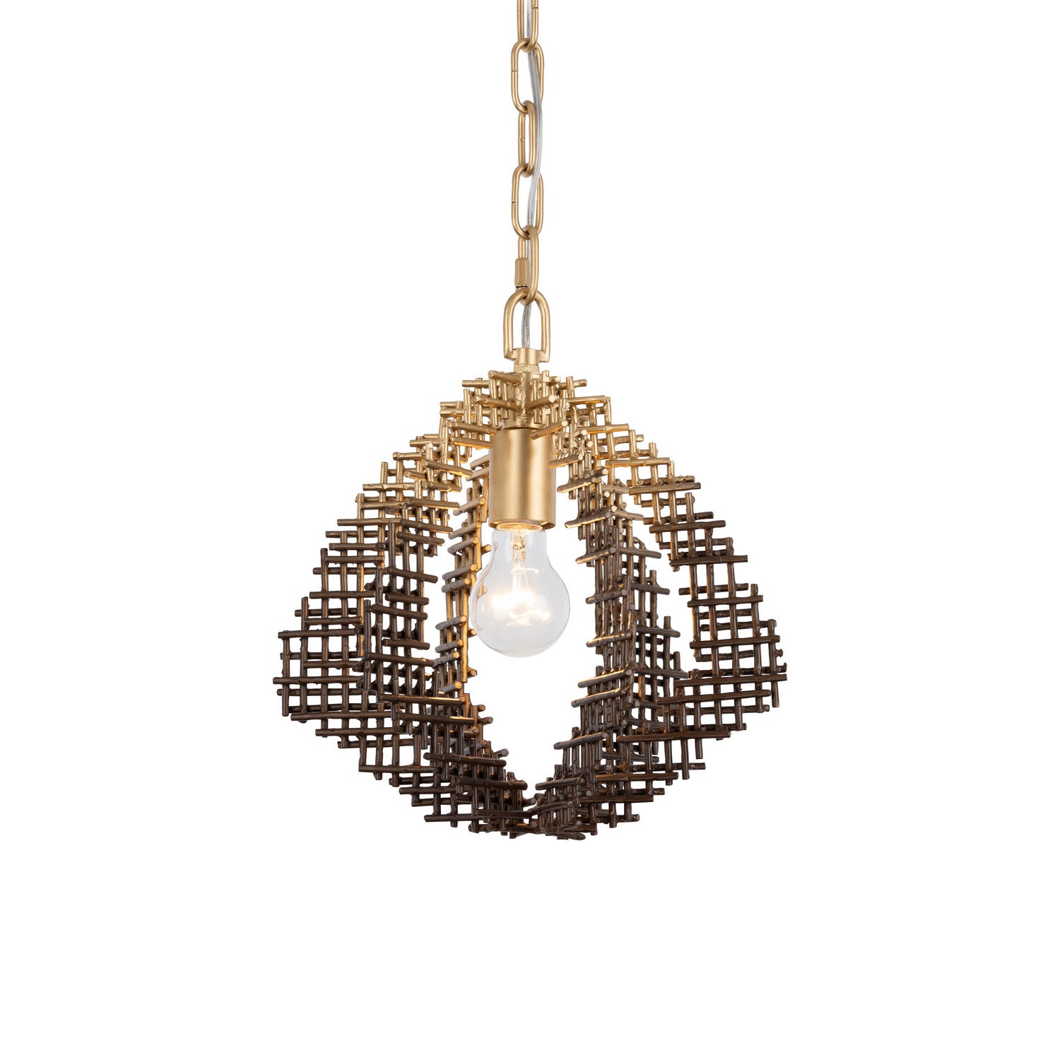 Varaluz - 559P01DBFG - One Light Pendant - Construct - Dark Bronze / French Gold