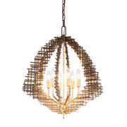Varaluz - 559P06DBFG - Six Light Pendant - Construct - Dark Bronze / French Gold