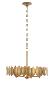 Varaluz - 560C05BK - Five Light Pendant - Petal Reign - Brass Kisser