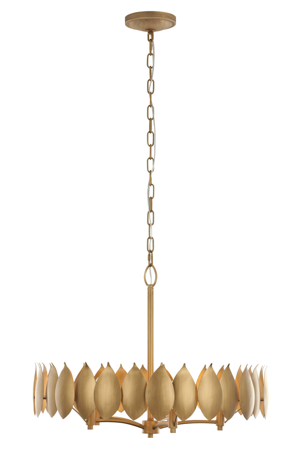 Varaluz - 560C05BK - Five Light Pendant - Petal Reign - Brass Kisser