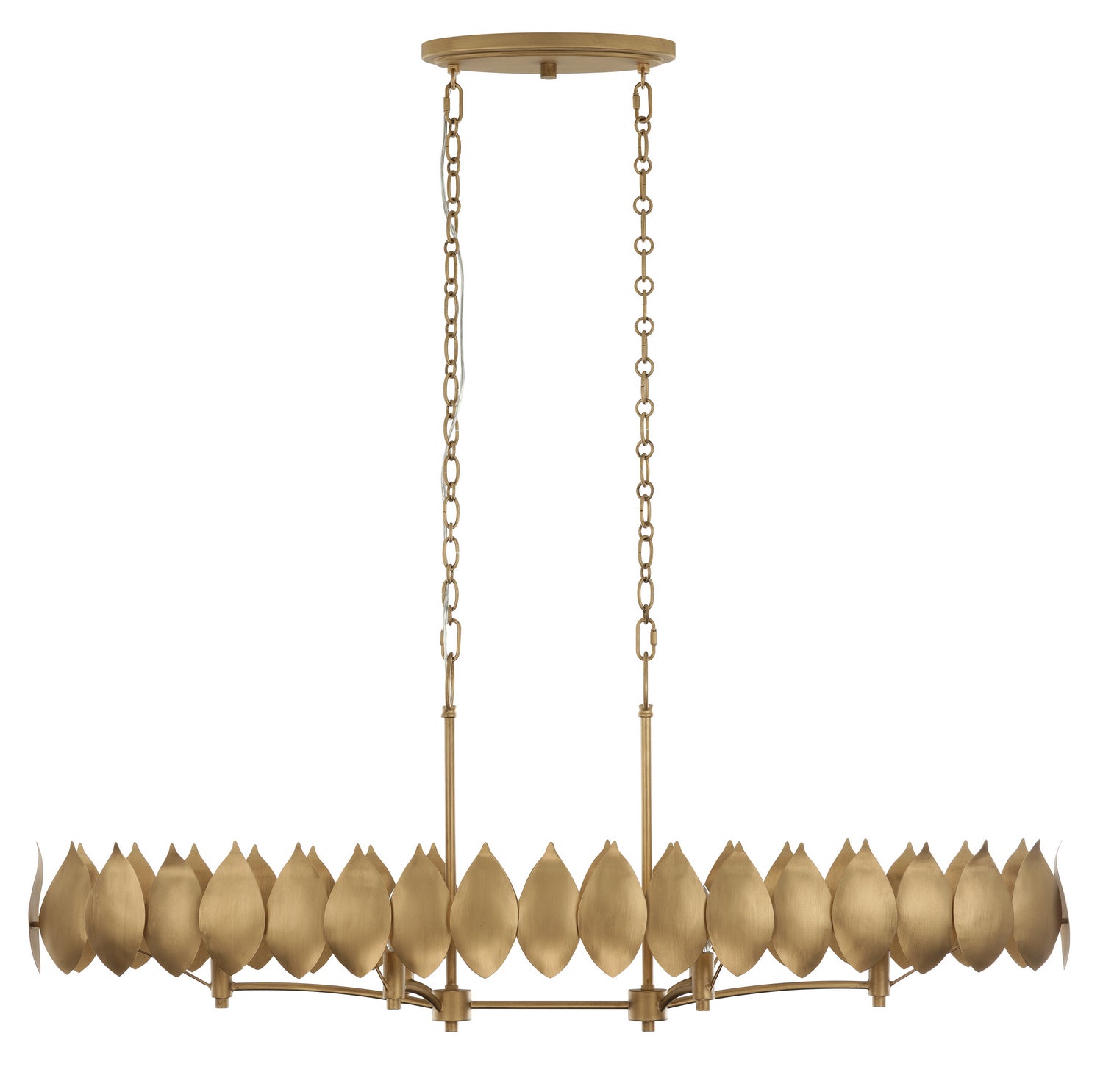 Varaluz - 560N06BK - Six Light Pendant - Petal Reign - Brass Kisser