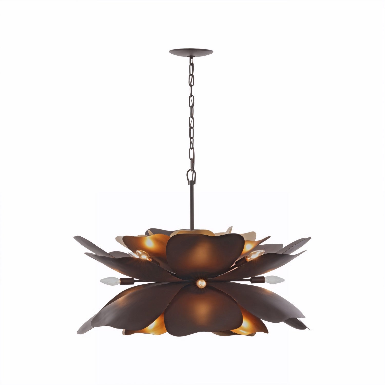 Varaluz - 567P13MDBFG - 13 Light Pendant - Botanic Panic - Dark Bronze / French Gold