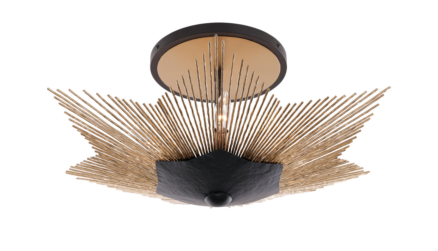 Varaluz - 570S03DBFG - Three Light Semi-Flush Mount - Aristocrat - Dark Bronze / French Gold