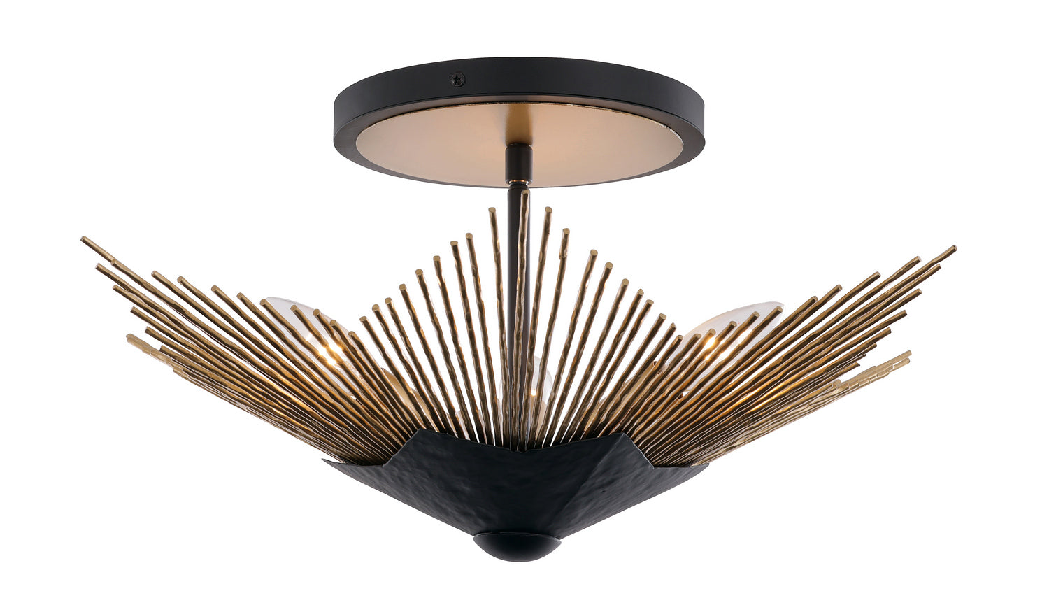 Varaluz - 570S04DBFG - Four Light Semi-Flush Mount - Aristocrat - Dark Bronze / French Gold