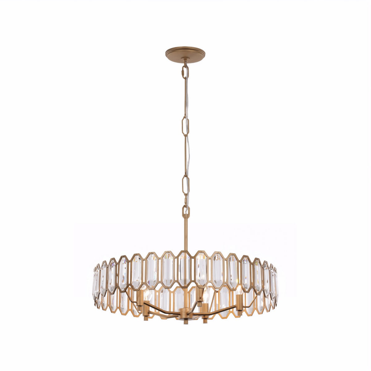 Varaluz - 572P05BK - Five Light Pendant - Drama Club - Brass Kisser