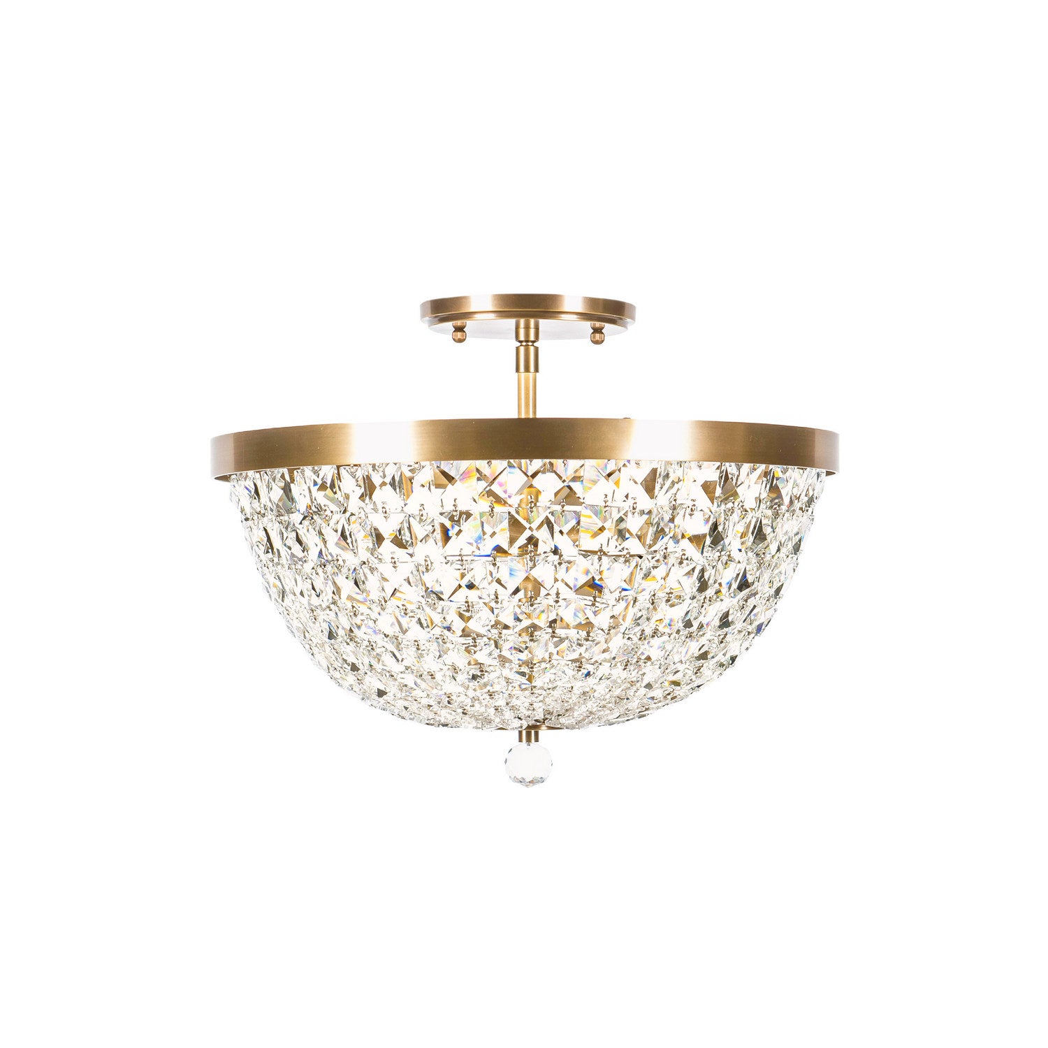 Varaluz - 573S03ATB - Three Light Semi-Flush Mount - Crystal Baller - Antique Bronze