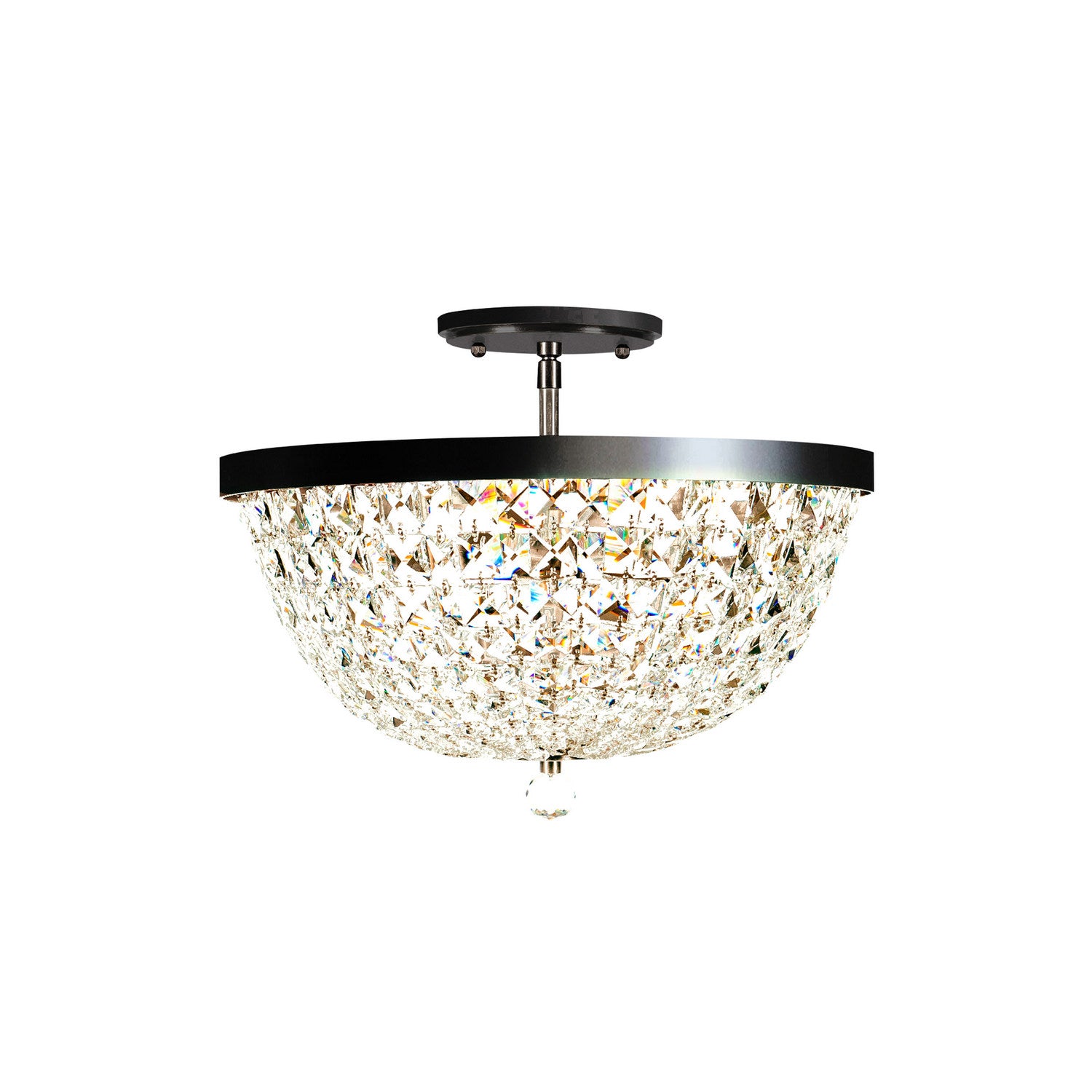 Varaluz - 573S03BLK - Three Light Semi-Flush Mount - Crystal Baller - Heritage Black