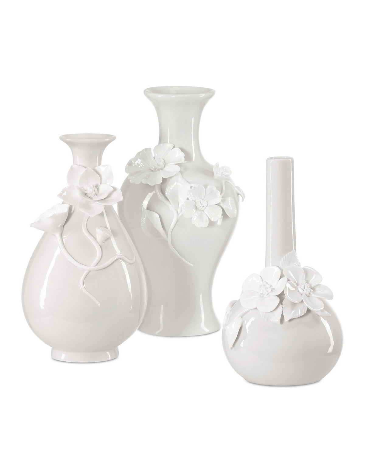 Currey and Company - 1200-0982 - Vase Set of 3 - Ave Maria - White
