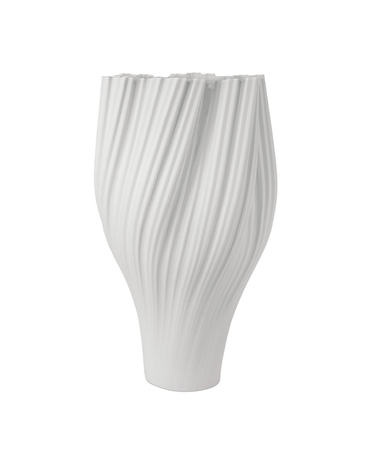 Currey and Company - 1200-1005 - Vase - Whorl - White