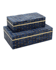 Currey and Company - 1200-1060 - Box Set of 2 - Midnight - Blue/Brass