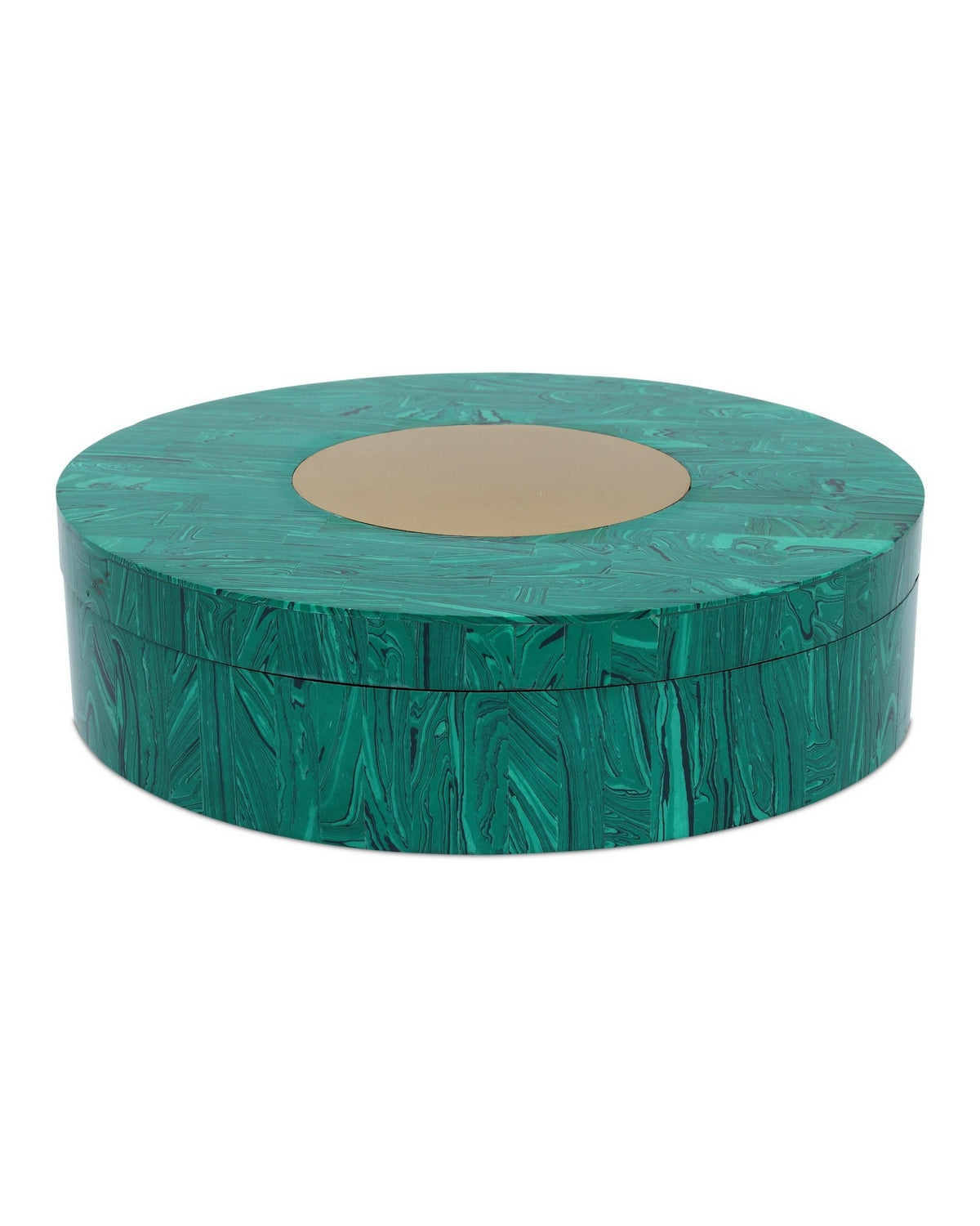 Currey and Company - 1200-1061 - Box - Transformation - Marbled Green/Brushed Brass