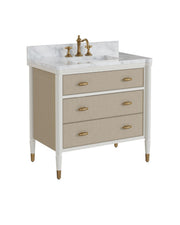 Currey and Company - 3800-0018 - Vanity with Rectangular Undermount Sink - Aster - Off-White/Fog/Natural/White/Polished Brass