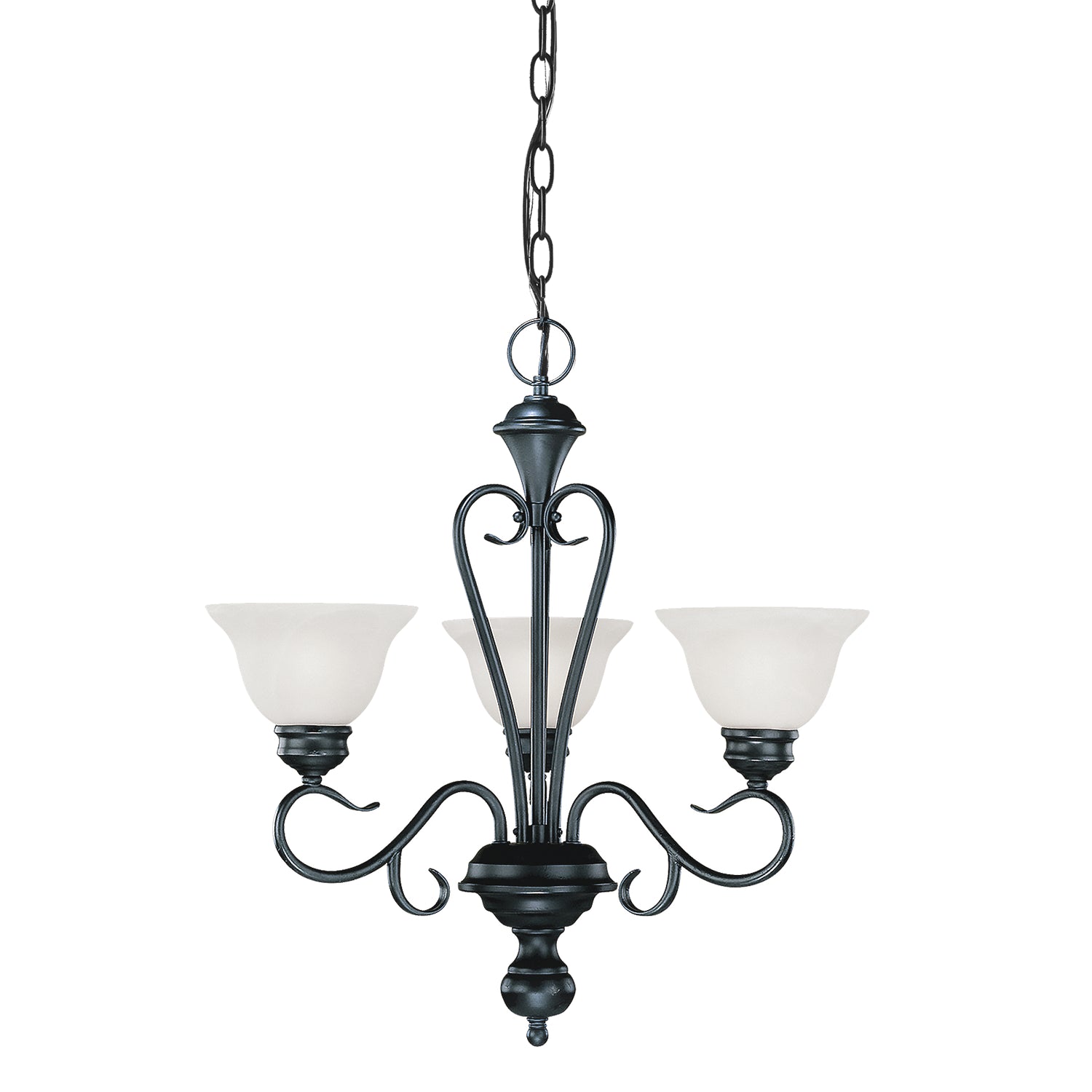 Millennium - 673-BK - Three Light Chandelier - Devonshire - Black