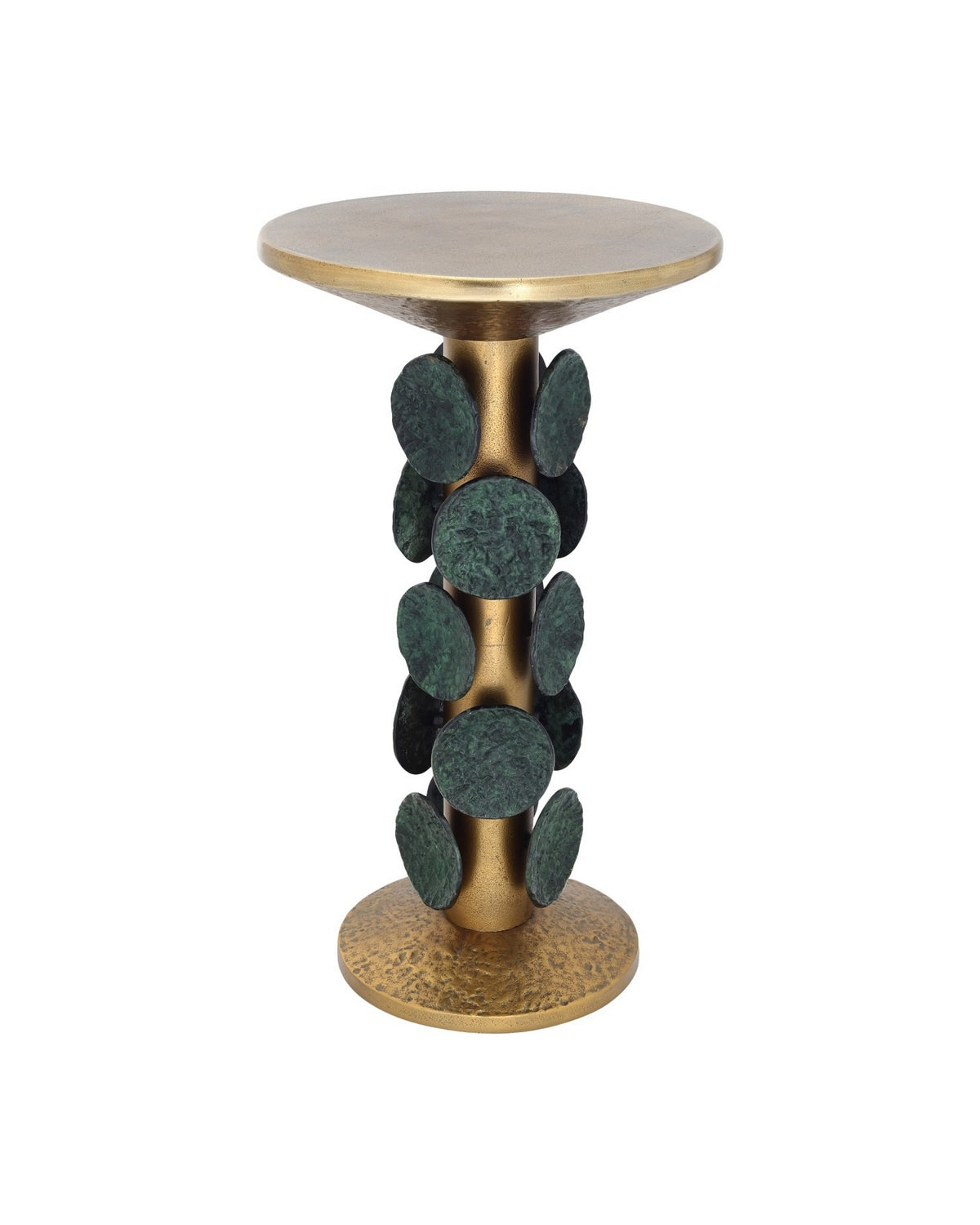 Currey and Company - 4000-0249 - Accent Table - Nasturtium - Antique Brass/Patina Brass