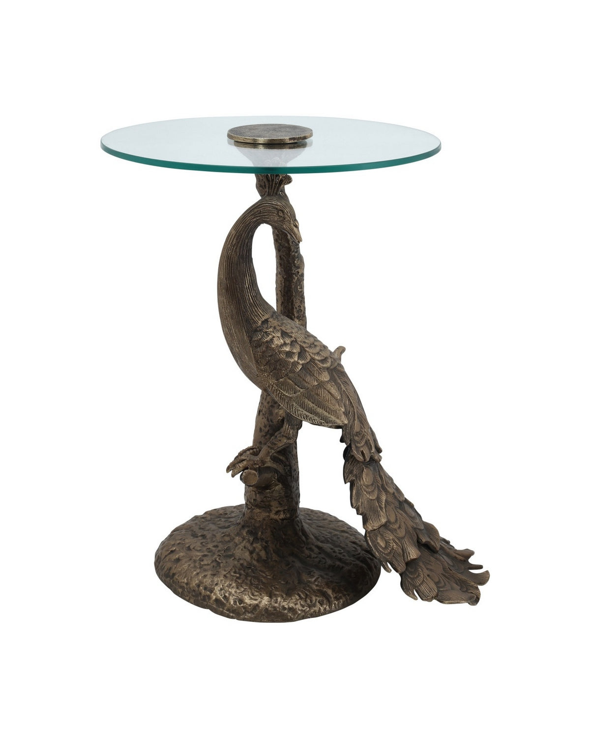Currey and Company - 4000-0255 - Accent Table - Paonne - Antique Gold/Clear