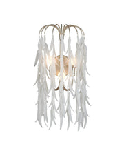 Currey and Company - 5000-0286 - Three Light Wall Sconce - Glen Arbor - White/Contemporary Silver Leaf/Contemporary Silver