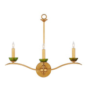 Currey and Company - 5000-0288 - Three Light Wall Sconce - Flannery - Contemporary Gold Leaf/Green