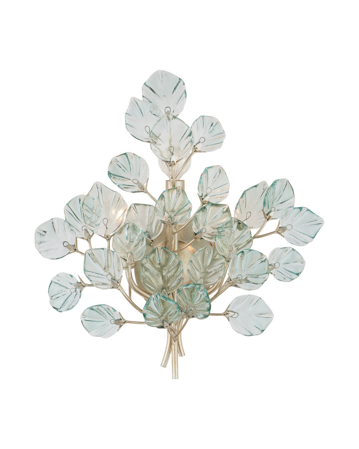 Currey and Company - 5000-0290 - Three Light Wall Sconce - Baobab - Clear/Contemporary Silver Leaf/Contemporary Silver
