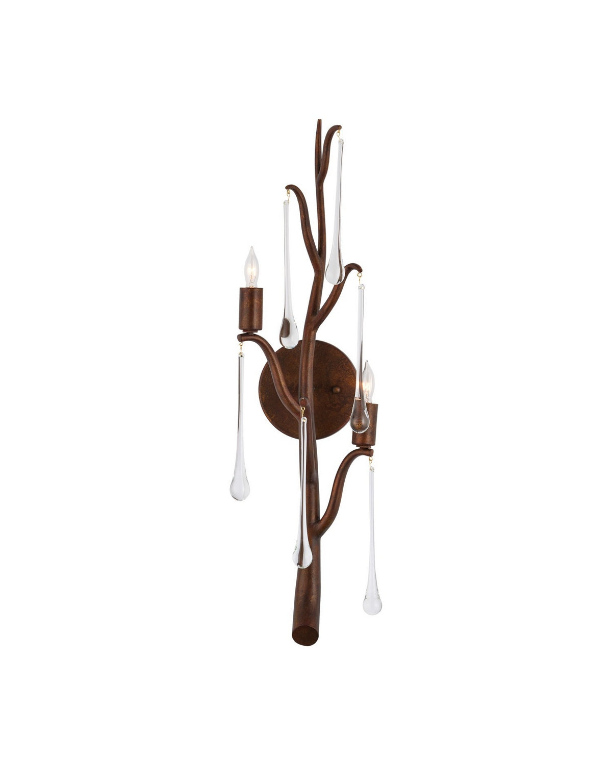Currey and Company - 5000-0291 - Two Light Wall Sconce - Morning Grove - Rhine Gold/Clear