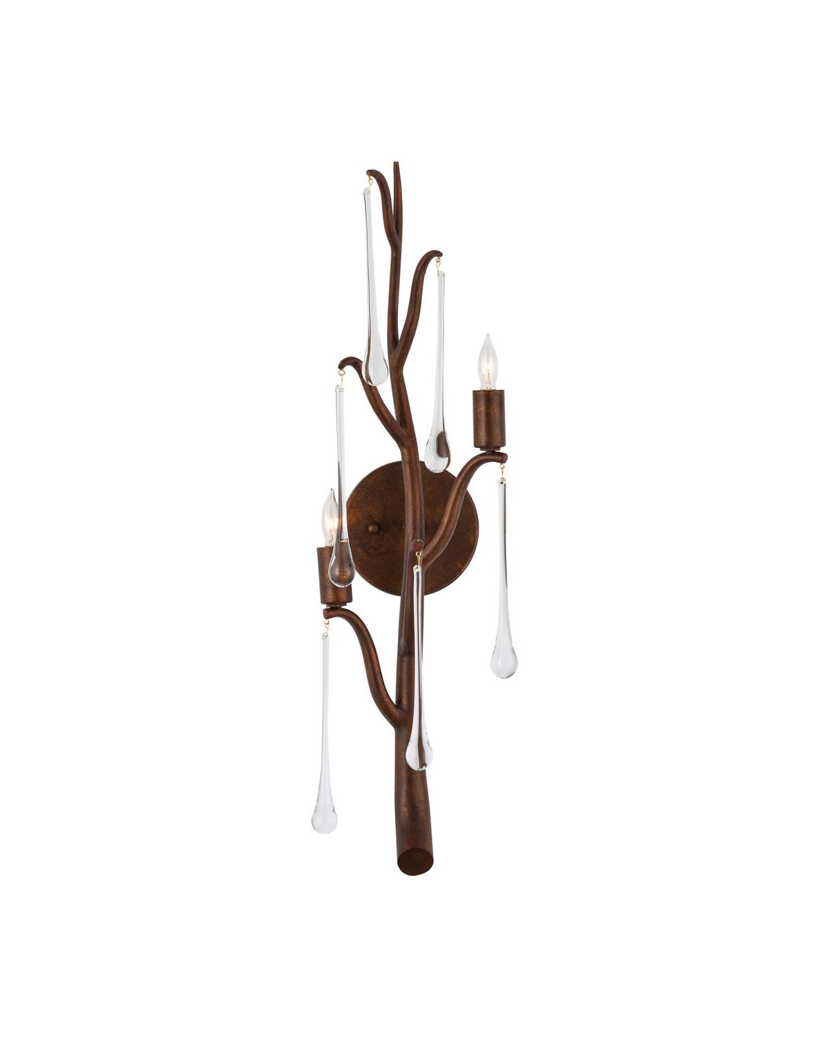 Currey and Company - 5000-0292 - Two Light Wall Sconce - Morning Grove - Rhine Gold/Clear