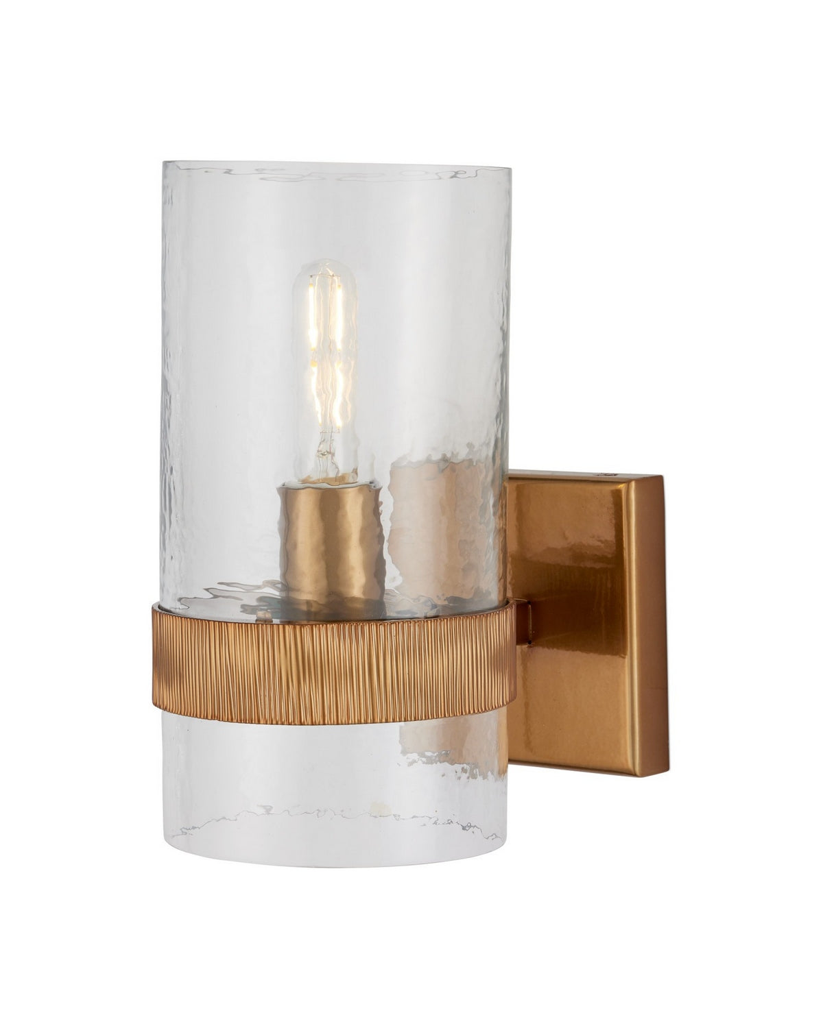 Currey and Company - 5000-0294 - One Light Wall Sconce - Sudeley - Clear/Satin Brass
