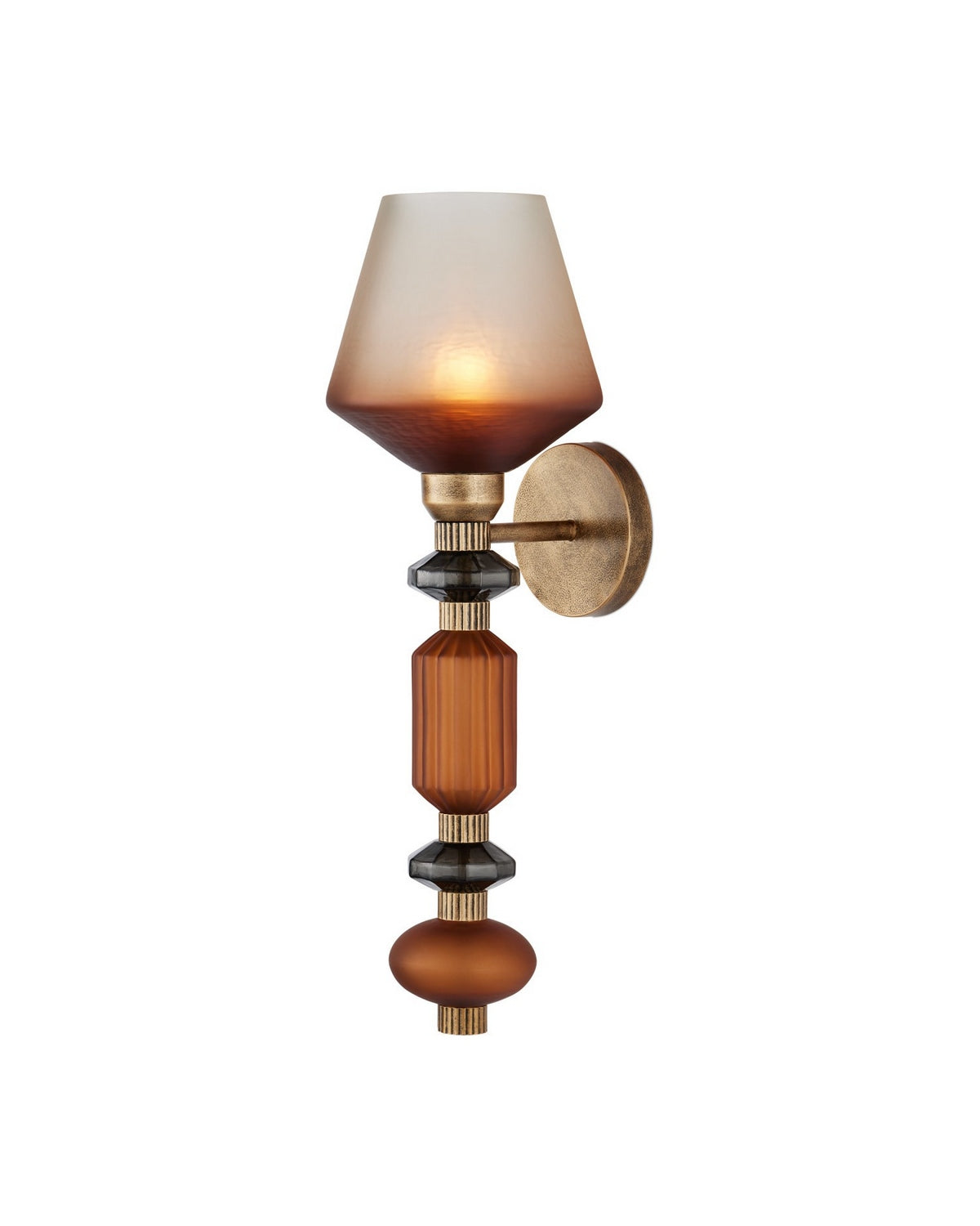 Currey and Company - 5000-0295 - One Light Wall Sconce - Mandeville - Butter Rum Sandbar/Matte Ombre/Deep Gray/Antique Gold