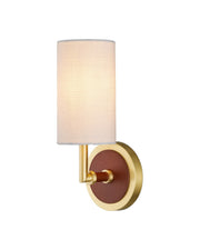 Currey and Company - 5000-0298 - One Light Wall Sconce - Ellerston - Saddle Brown/Brushed Brass