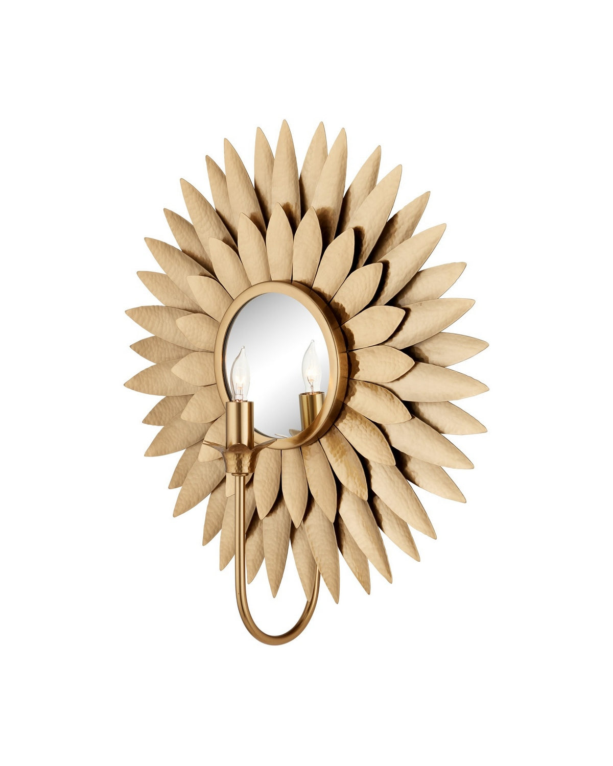 Currey and Company - 5000-0300 - One Light Wall Sconce - Plumage - Antique Brass/Mirror