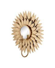 Currey and Company - 5000-0300 - One Light Wall Sconce - Plumage - Antique Brass/Mirror
