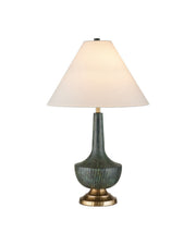Currey and Company - 6000-1060 - One Light Table Lamp - Djinn - Verdigris/Antique Brass