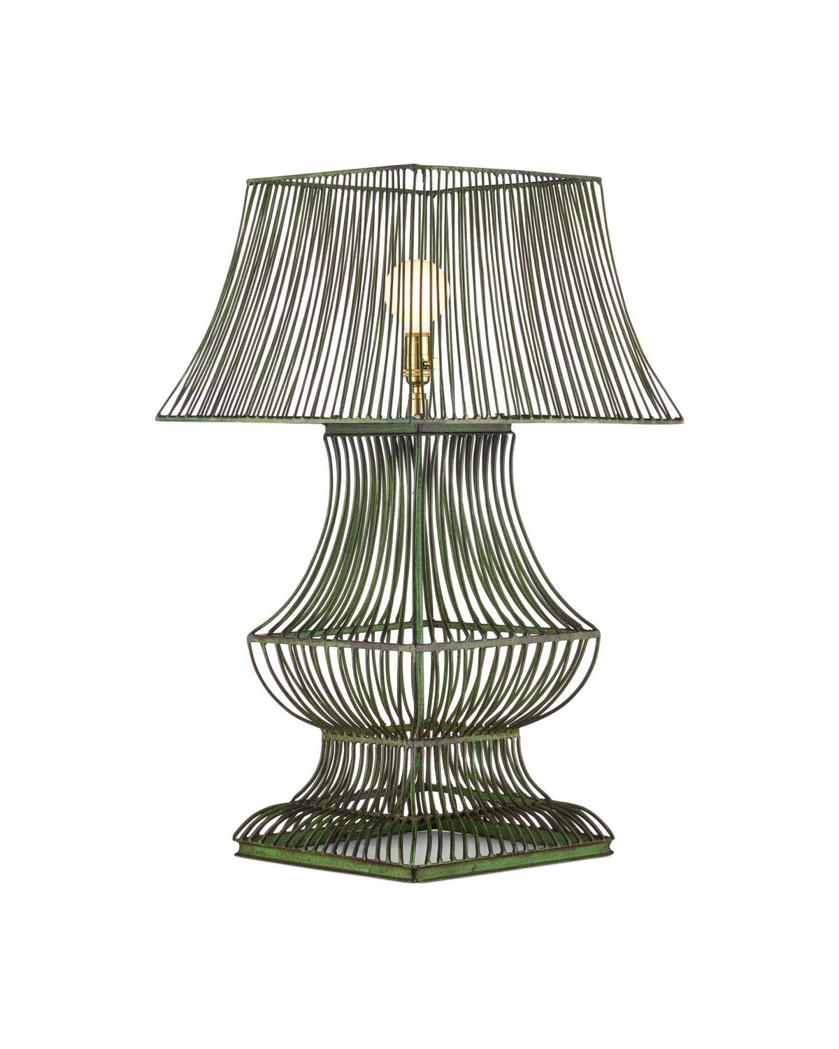 Currey and Company - 6000-1062 - One Light Table Lamp - Tuteurs - Distressed Green