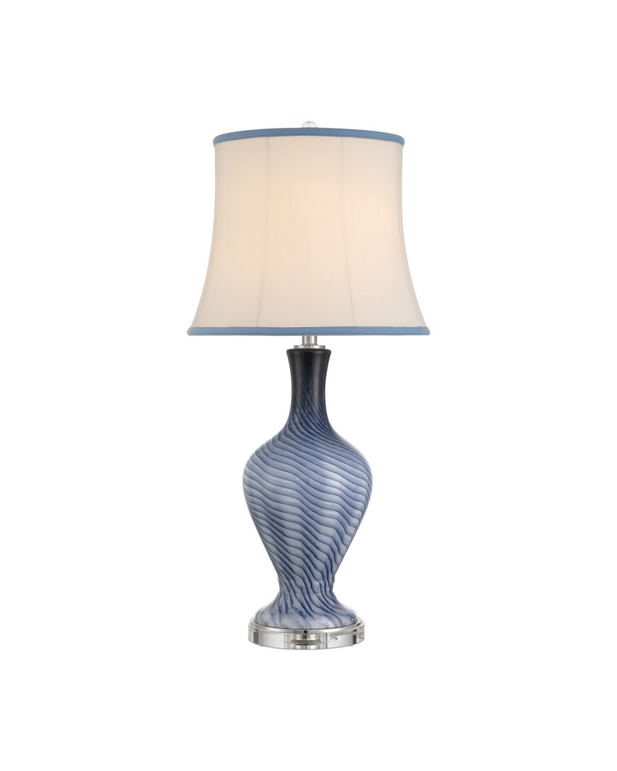 Currey and Company - 6000-1064 - One Light Table Lamp - Zeta - Gray Blue/Clear