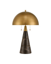 Currey and Company - 6000-1065 - Two Light Desk Lamp - Edith - Coffee Brown/Antique Brass