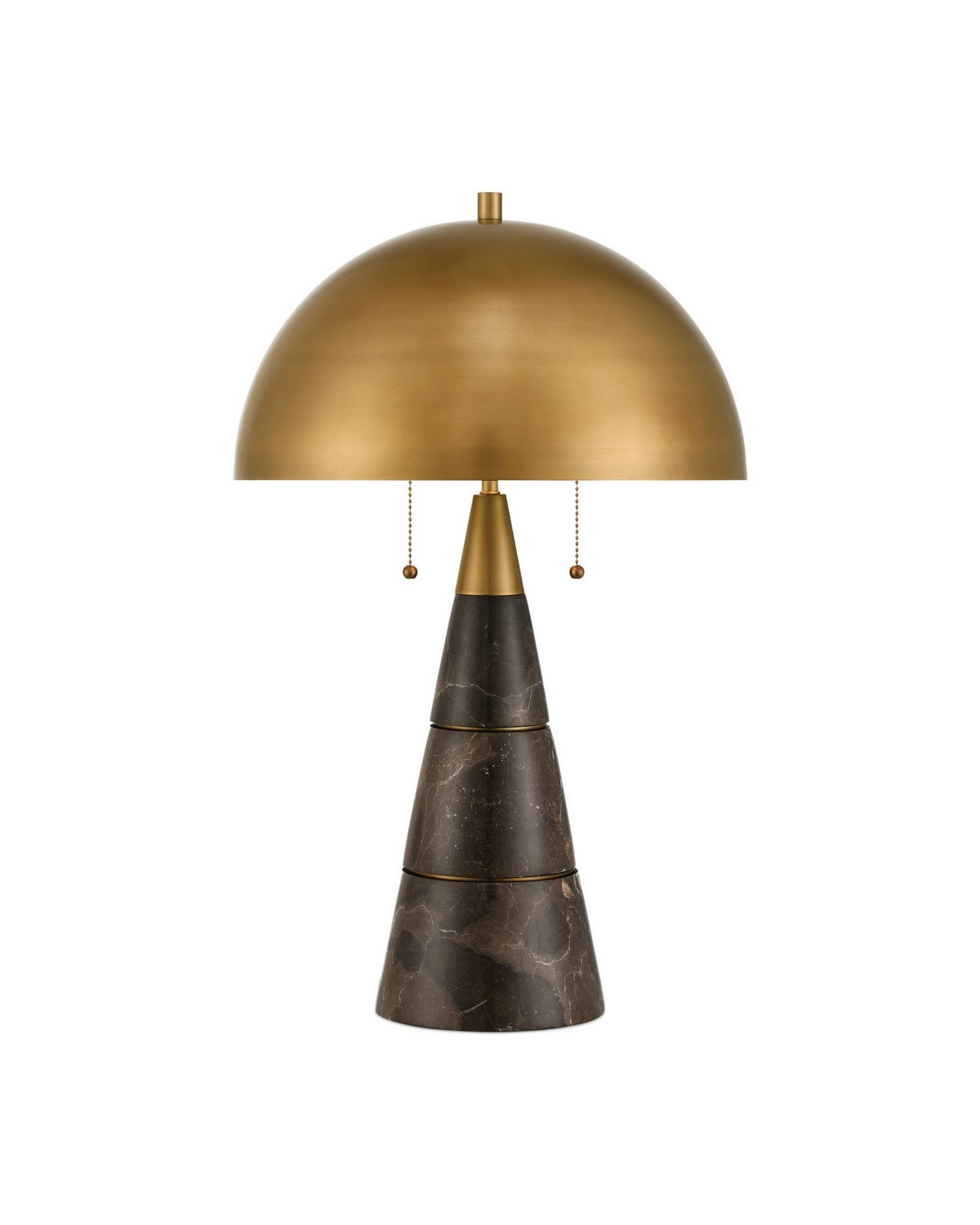 Currey and Company - 6000-1065 - Two Light Desk Lamp - Edith - Coffee Brown/Antique Brass