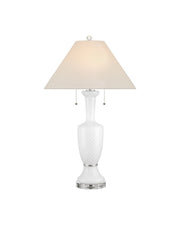Currey and Company - 6000-1066 - Two Light Table Lamp - Classico - White/Clear/Polished Nickel