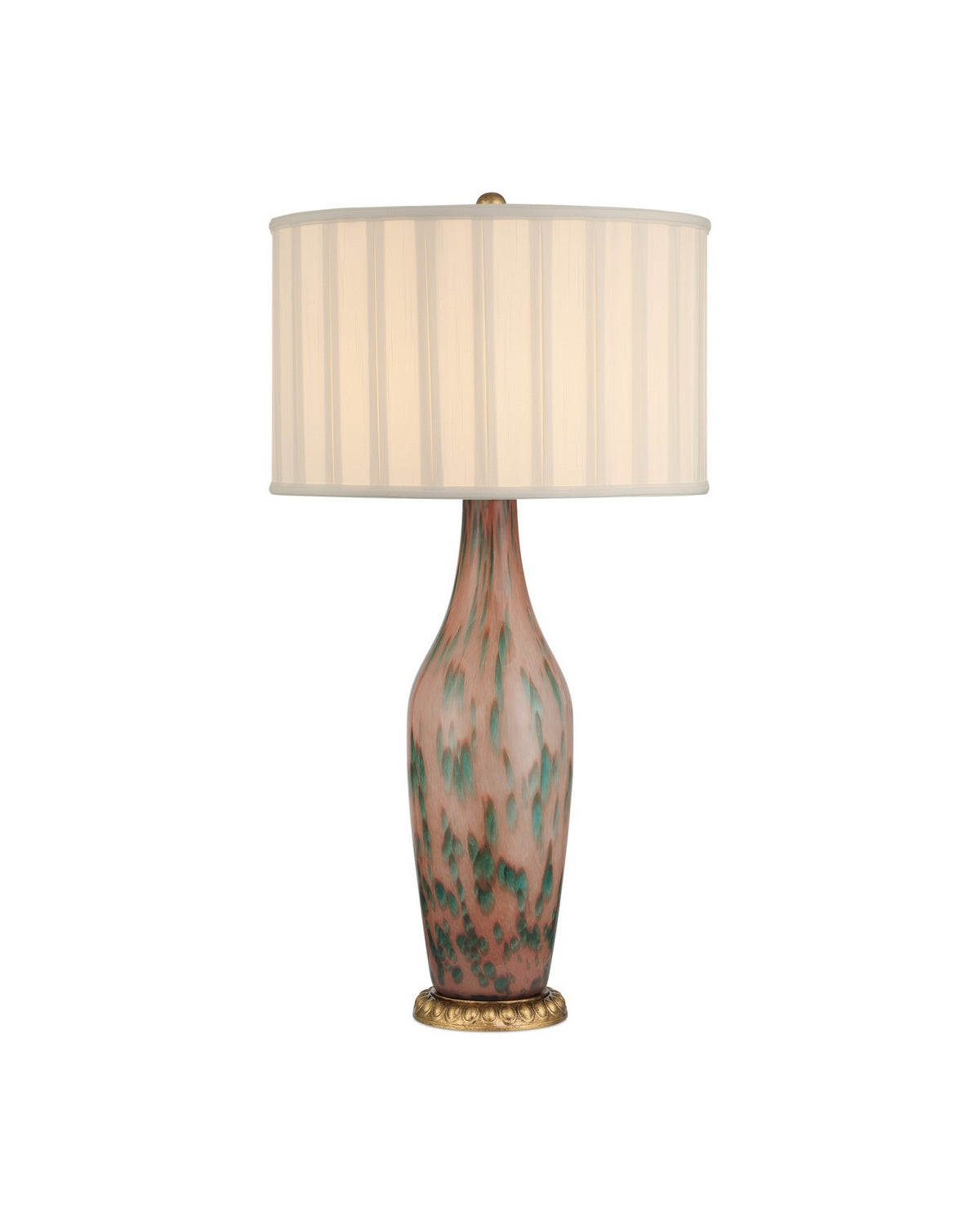 Currey and Company - 6000-1068 - One Light Table Lamp - Brielle - Pale Pink/Green/Brown/Gold Leaf