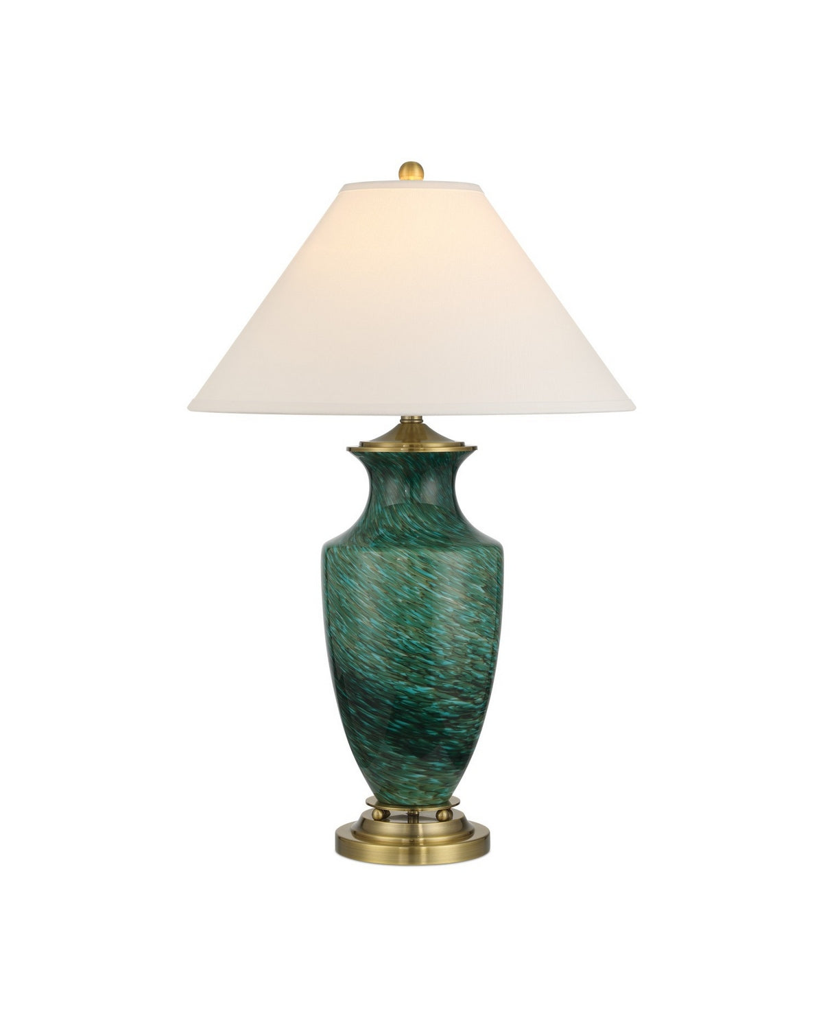 Currey and Company - 6000-1070 - One Light Table Lamp - Claude - Green/Antique Brass