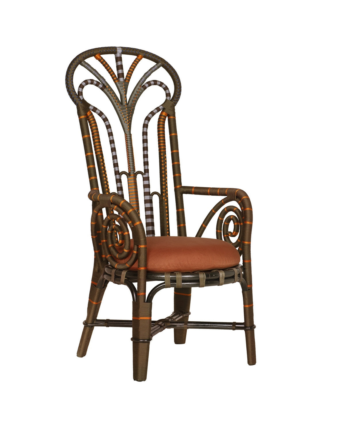 Currey and Company - 7000-1062 - Armchair - Benin Throne - Brown/Orange