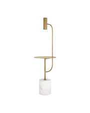 Currey and Company - 8000-0173 - LED Floor Lamp - Eastlin - Antique Brass/White