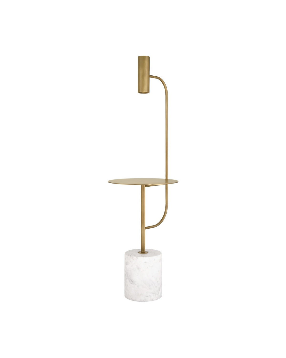 Currey and Company - 8000-0173 - LED Floor Lamp - Eastlin - Antique Brass/White
