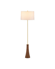 Currey and Company - 8000-0175 - One Light Floor Lamp - Lathe - Natural/Brushed Brass