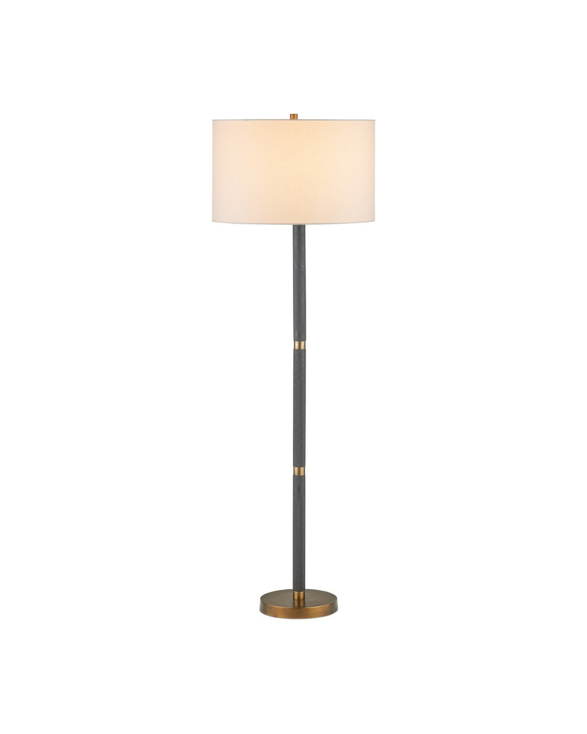 Currey and Company - 8000-0181 - One Light Floor Lamp - Gavin - Brass Antique/Matte Black