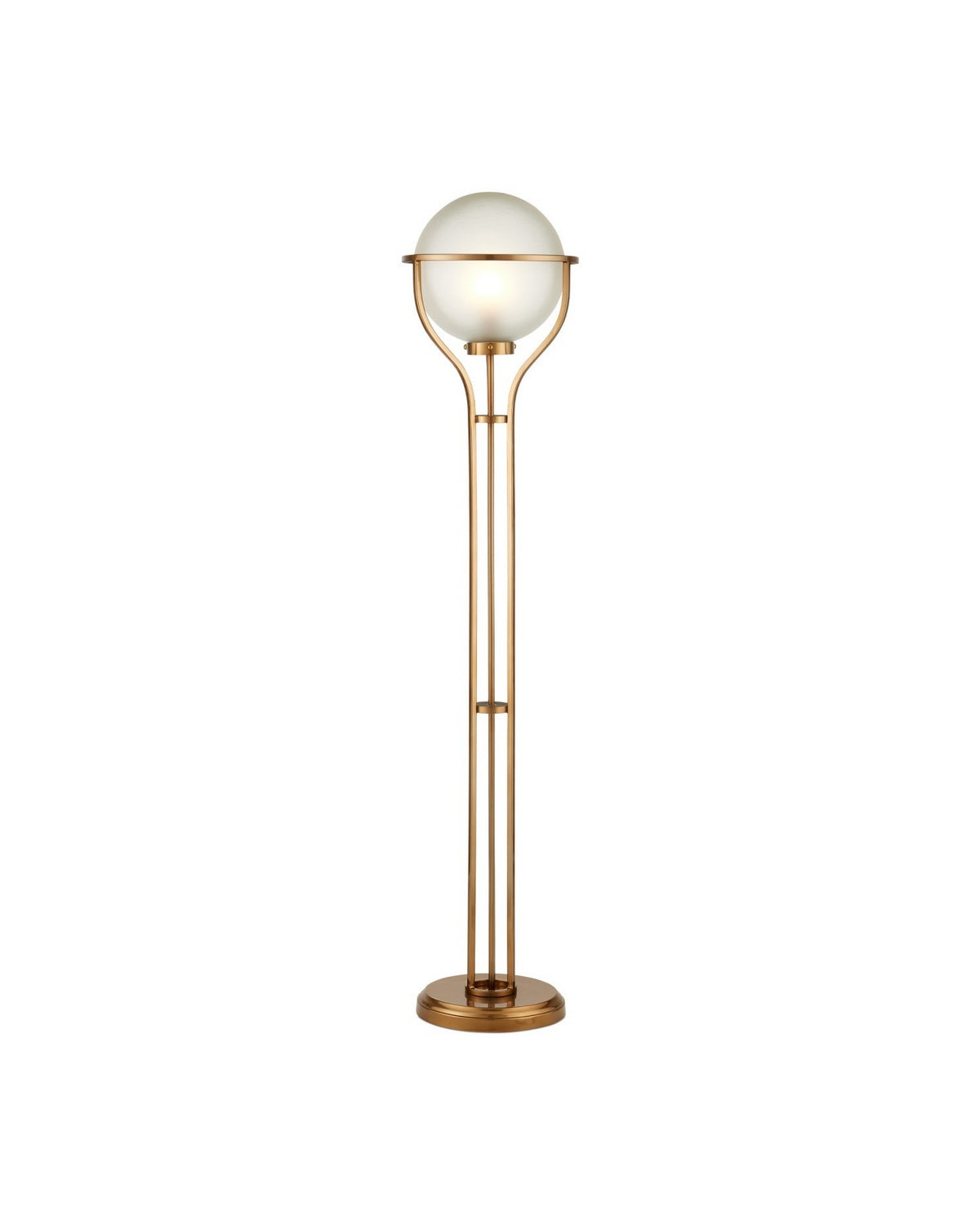 Currey and Company - 8000-0182 - One Light Floor Lamp - Metropolis - Metallic Champagne/Frosted