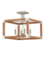 Currey and Company - 9000-1284 - Four Light Semi-Flush Mount - Boyd - Natural/Polished Nickel