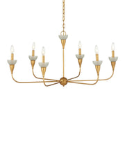Currey and Company - 9000-1328 - Six Light Chandelier - Aurelia - Contemporary Gold Leaf/Contemporary Gold/Frosted
