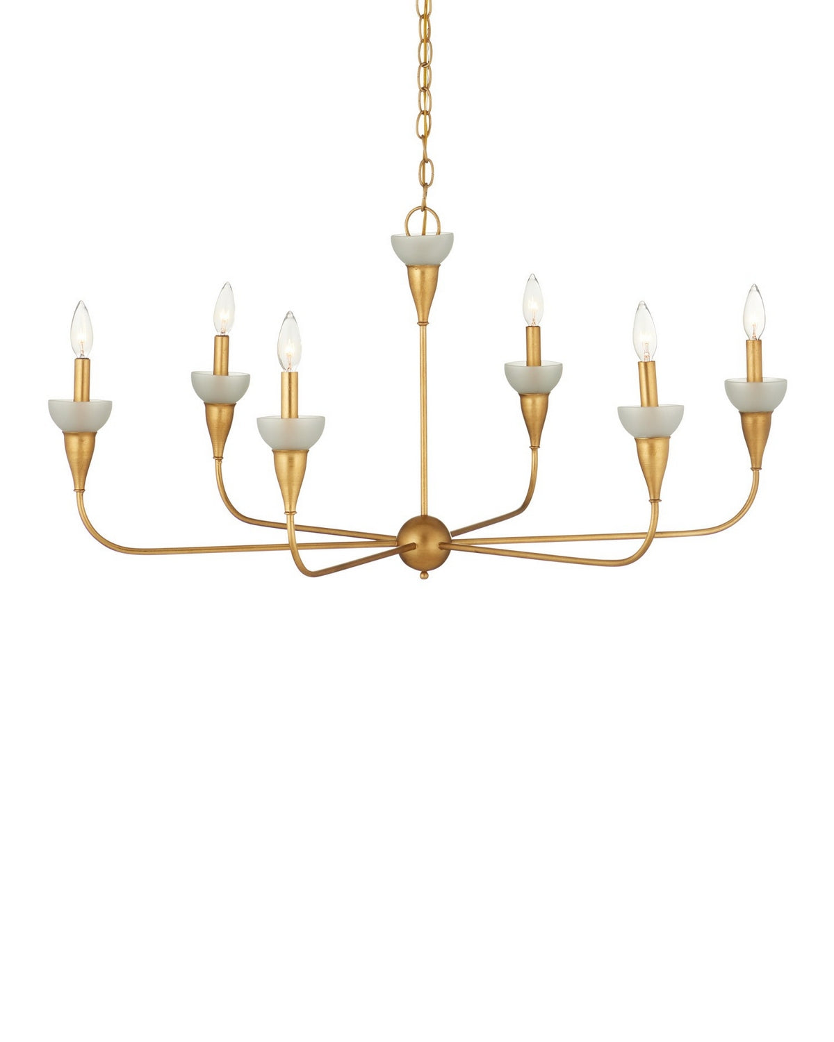Currey and Company - 9000-1328 - Six Light Chandelier - Aurelia - Contemporary Gold Leaf/Contemporary Gold/Frosted