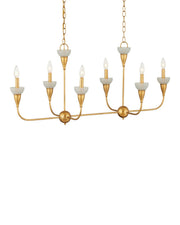 Currey and Company - 9000-1329 - Six Light Chandelier - Aurelia - Contemporary Gold Leaf/Contemporary Gold/Frosted