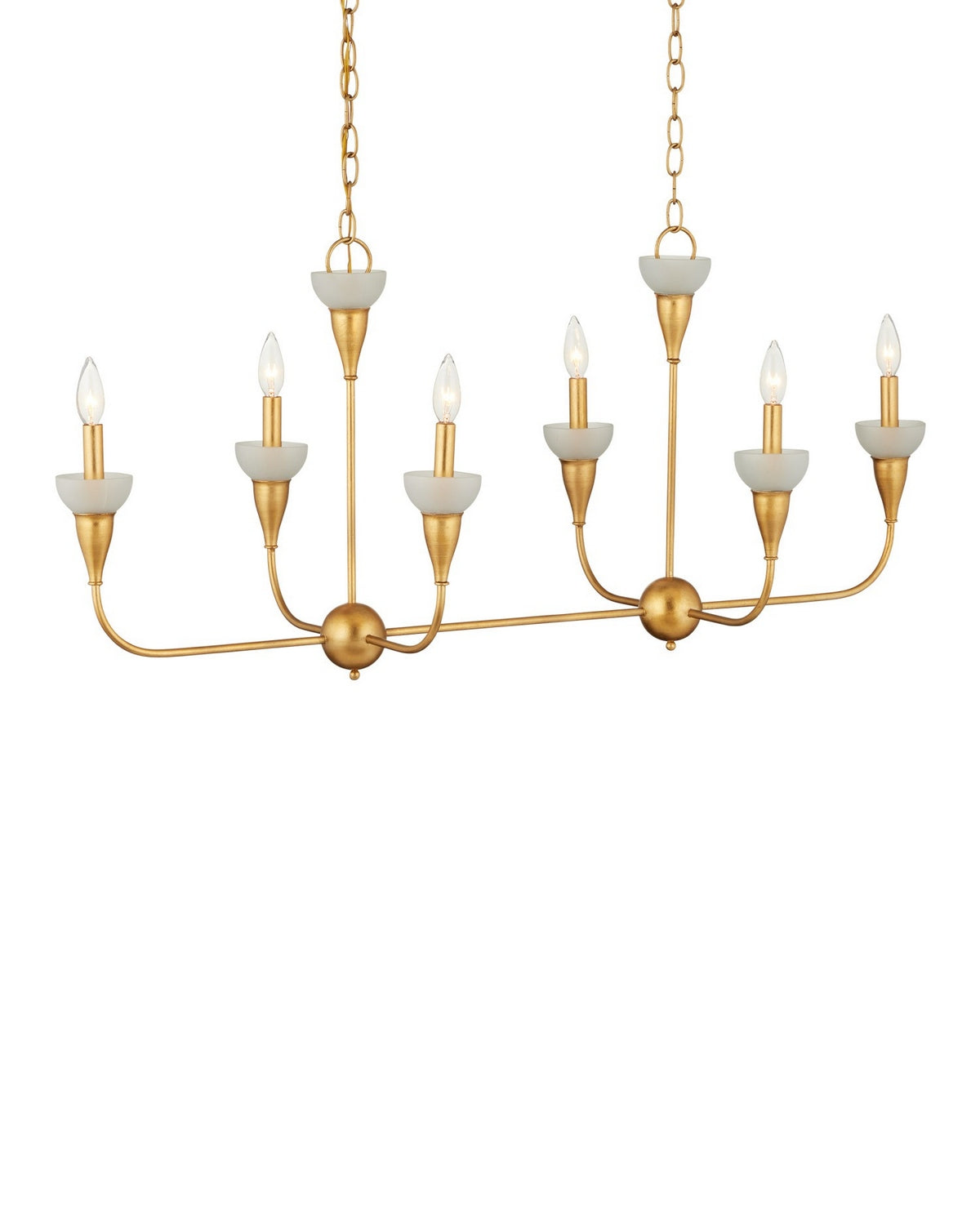 Currey and Company - 9000-1329 - Six Light Chandelier - Aurelia - Contemporary Gold Leaf/Contemporary Gold/Frosted