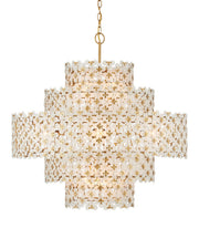 Currey and Company - 9000-1331 - 12 Light Chandelier - Spring Flower - Frosted/Brass