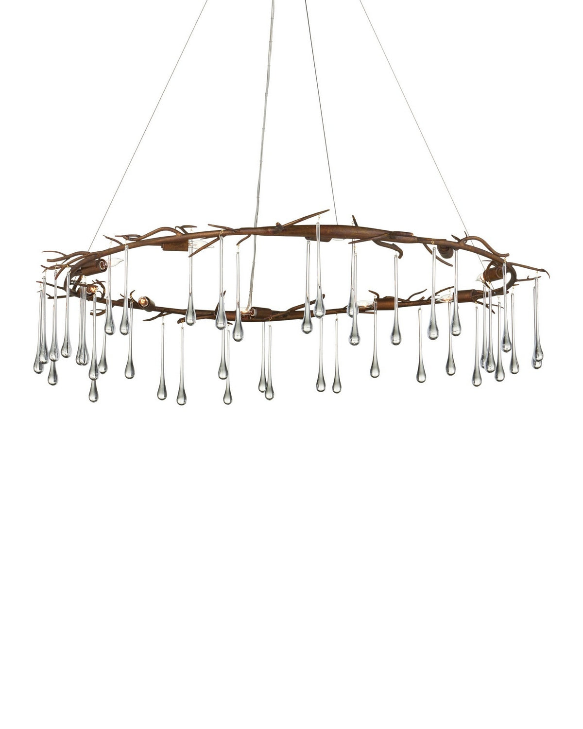 Currey and Company - 9000-1333 - Ten Light Chandelier - Morning Grove - Rhine Gold/Clear